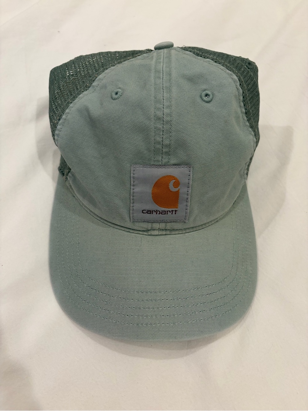 Carhartt Kids Sage Green Mesh-Back Cap with Logo Patch